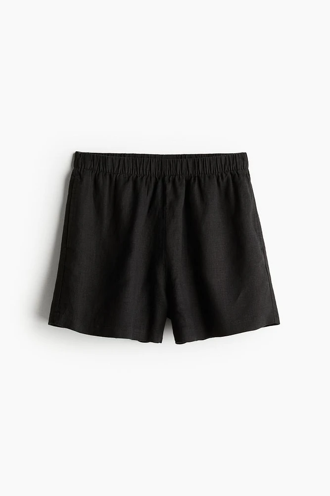 Pull-on Linen Shorts