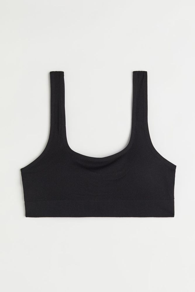 H&M+ Seamless padded bra - Dark grey - Ladies