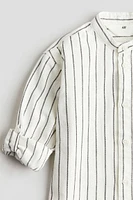 Band-collar Cotton Shirt