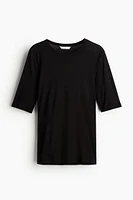 Fine-knit T-shirt