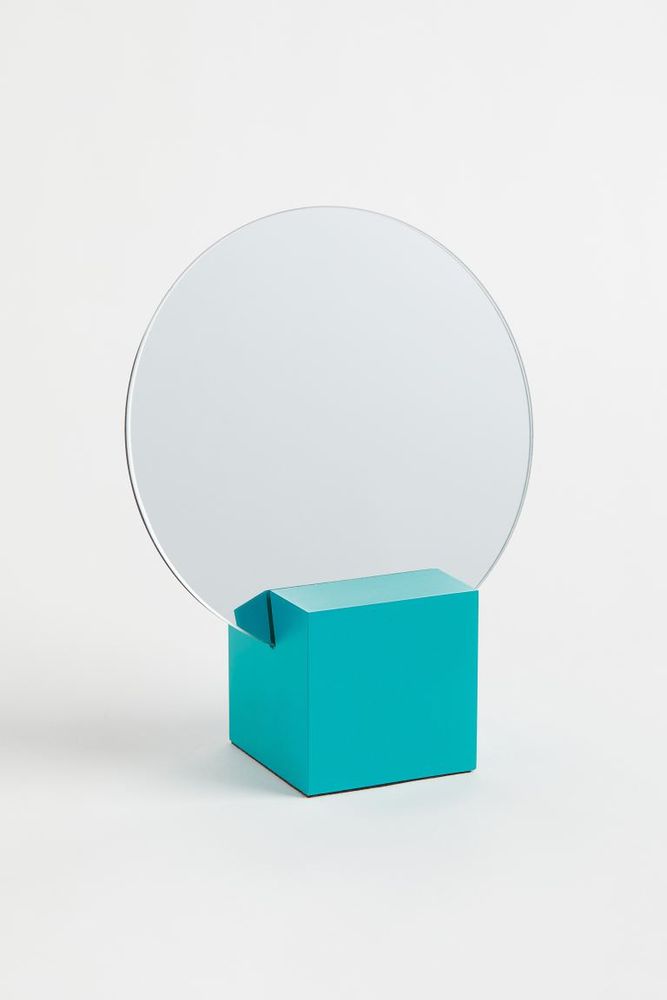 Small Mirror with Wooden Base