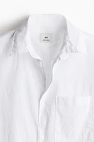 Loose Fit Short-sleeved Linen-blend Shirt