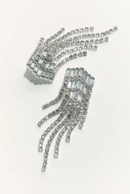 Rhinestone-chain Pendant Earrings
