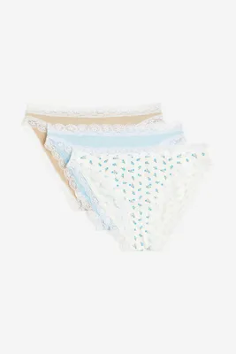 Lot de 3 culottes Bikini avec bords en dentelle