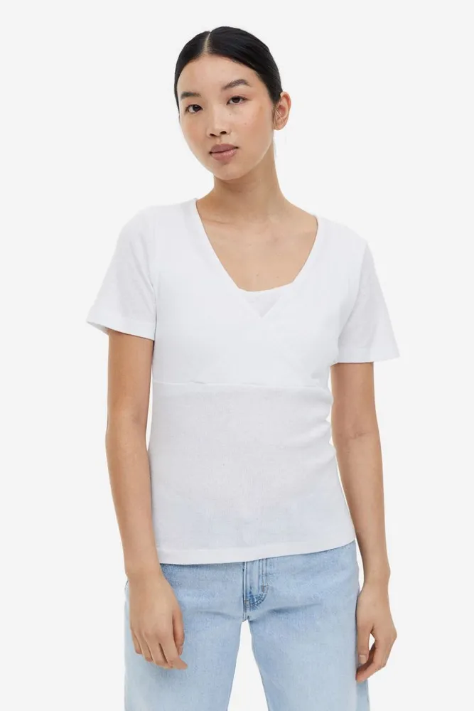 Pointelle Square Neck Short Sleeve T-shirt, Short Sleeve Tops