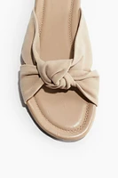 Knot-detail Leather Sandals