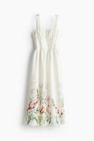 Printed Linen-blend Dress