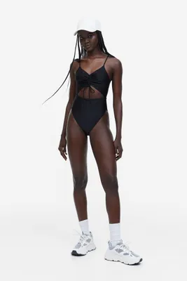H&M+ High Leg Swimsuit with Drawstring