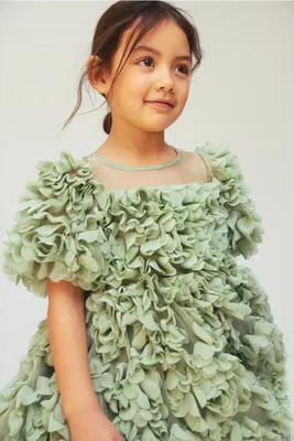 Fabric Flower-covered Dress
