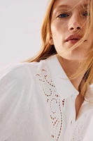Blouse with Eyelet Embroidery