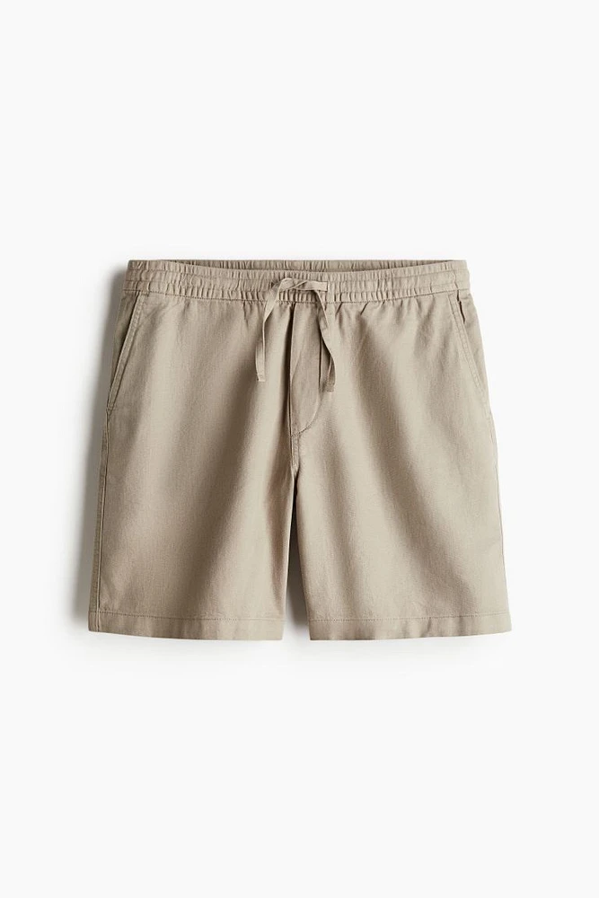 Relaxed Fit Linen-blend Shorts