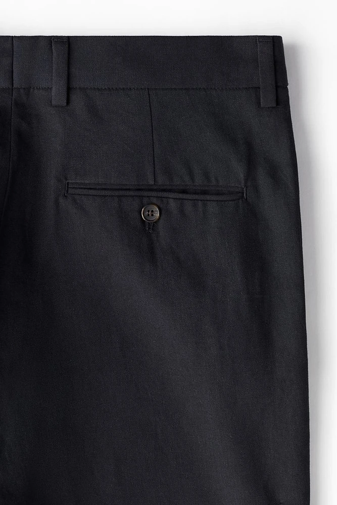 Regular Fit Flared Linen-blend Pants