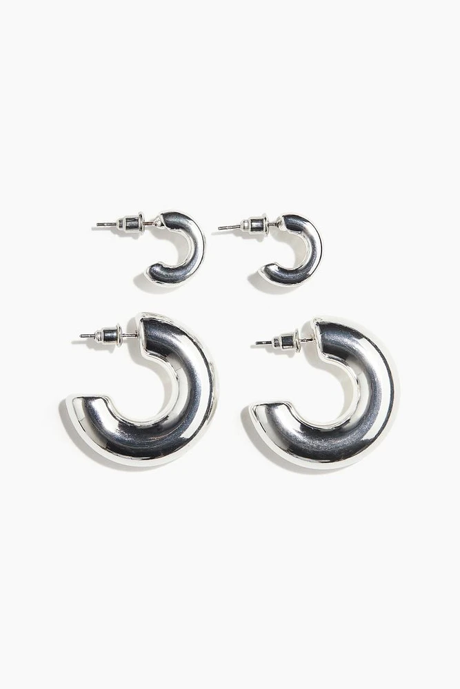 2 Pairs Hoop Earrings