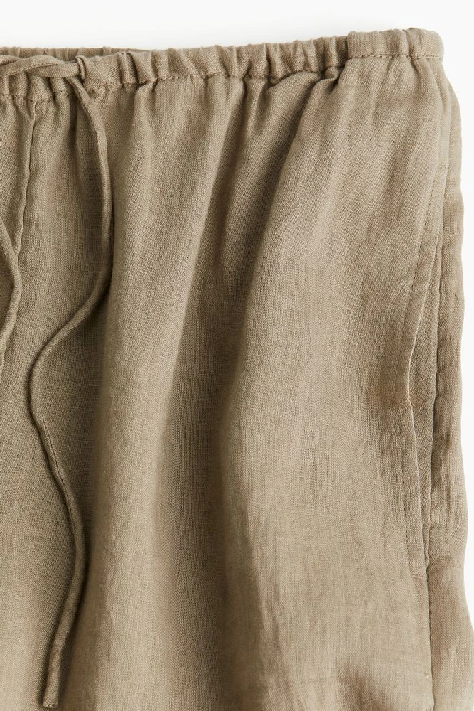 Wide-leg Linen Pants