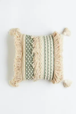 Tasseled Wool-blend Cushion Cover