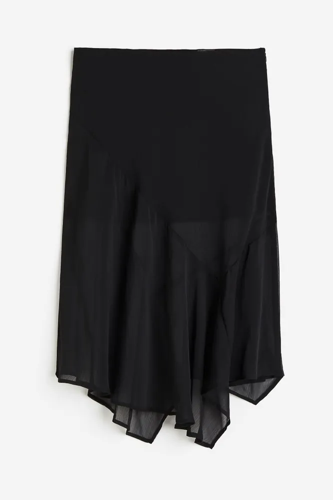 Asymmetric Crêped Skirt