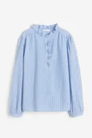 Ruffle-trimmed Pullover Blouse