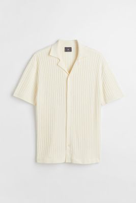 Regular Fit Rib-knit Resort Shirt