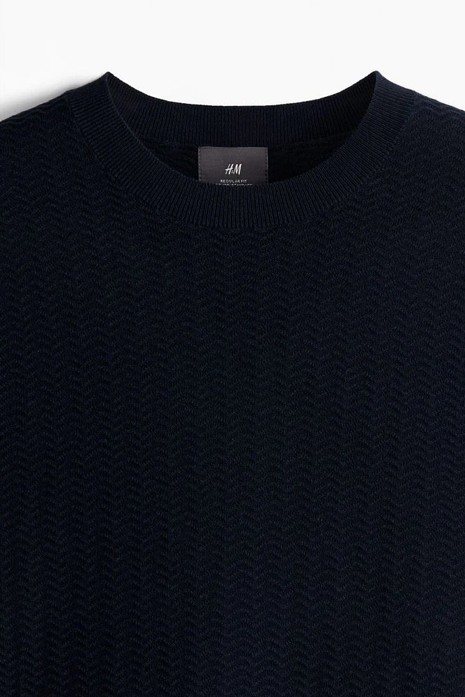 Regular Fit Textured-knit T-shirt