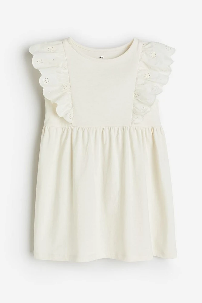 Flounce-trimmed Jersey Dress