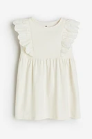 Flounce-trimmed Jersey Dress