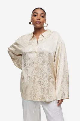 Oversized Jacquard-weave Shirt