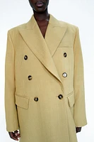 Wool-blend Double-breasted Coat