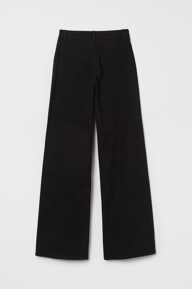 Wide-leg Twill Pants