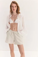 Linen-blend Pull-on Shorts