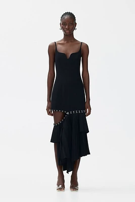 Asymmetric Dress with Layered Skirt