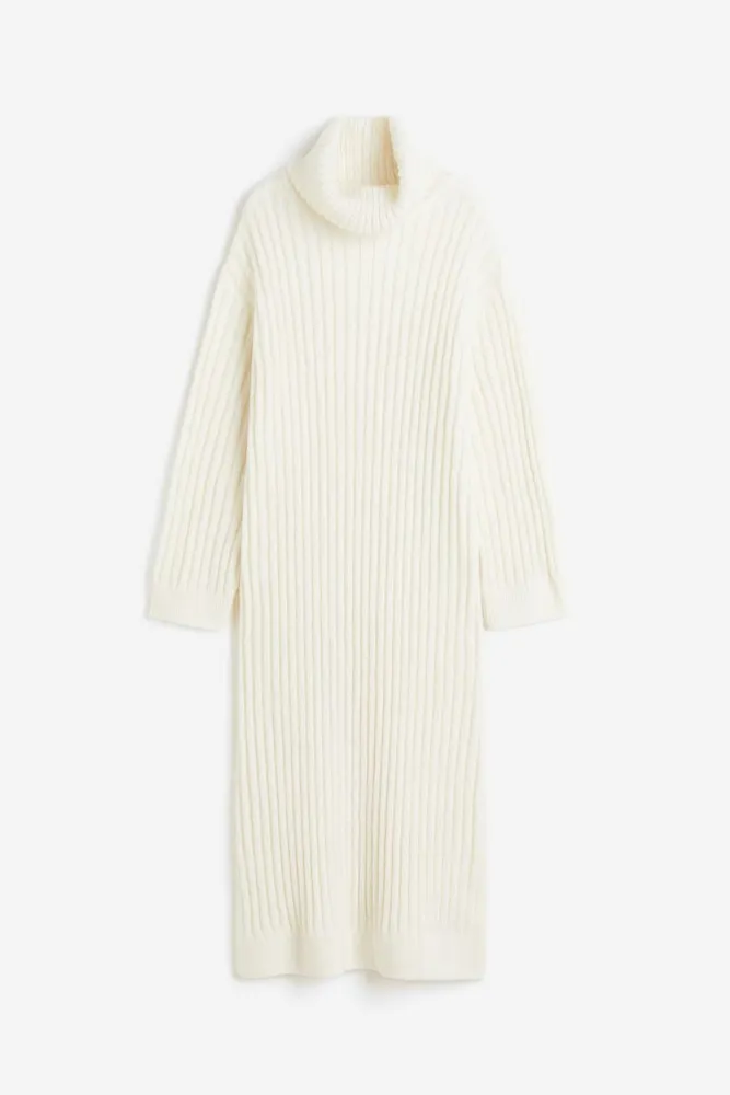 Rib-knit Turtleneck Dress