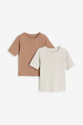 2-pack Pointelle Cotton T-shirts