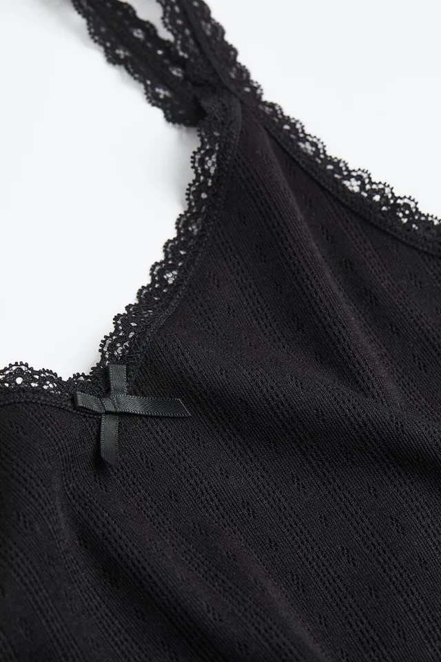 H&M ribbed,lace trim tank top xs – Rikochet Resale Online