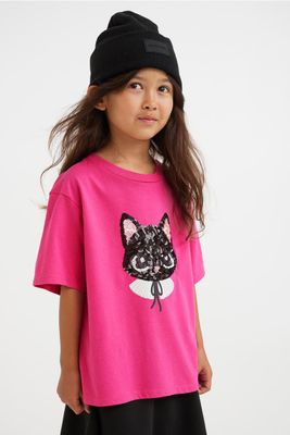 Reversible Sequin-motif T-shirt