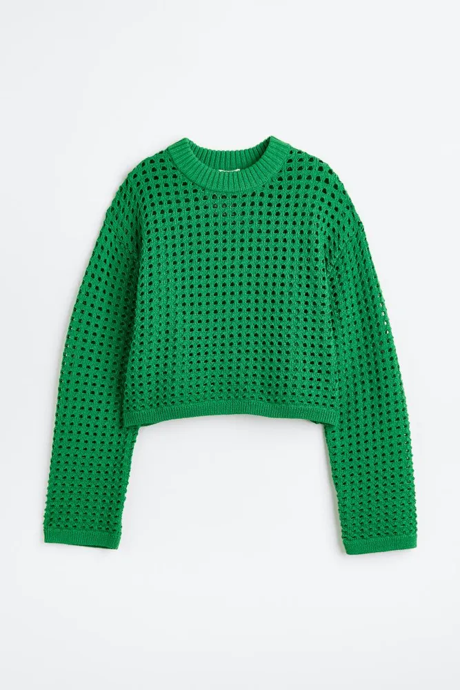 Melanie Lyne Striped Pointelle Knit Sweater