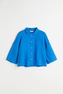 Linen Crop Shirt