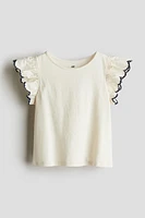 Jersey Top with Eyelet Embroidery