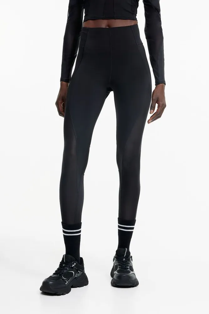 DryMove™ High Shine Sports tights - Black - Ladies