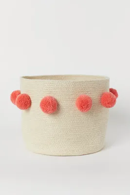 Storage Basket with Pompoms