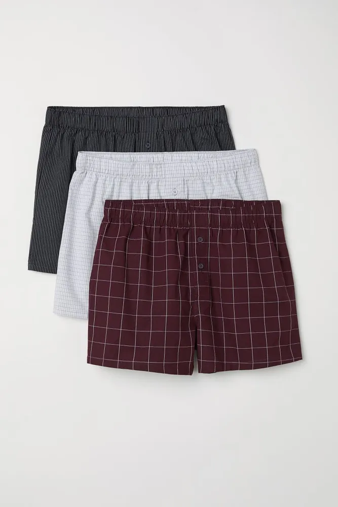 3-pack Woven Cotton Boxer Shorts