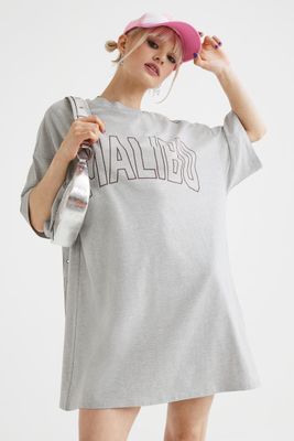 Oversized Printed T-shirt Dress