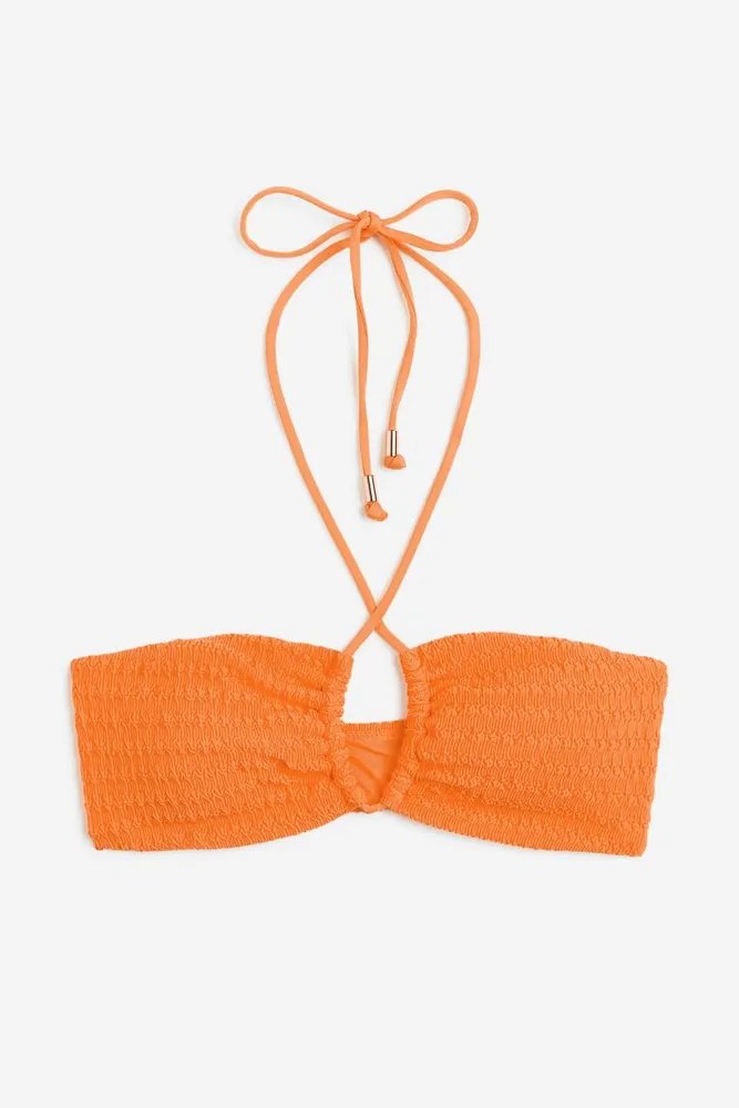 Big Knot Bandeau Bikini Top Orange