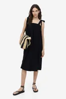 Cotton Dress with Tie-top Shoulder Straps