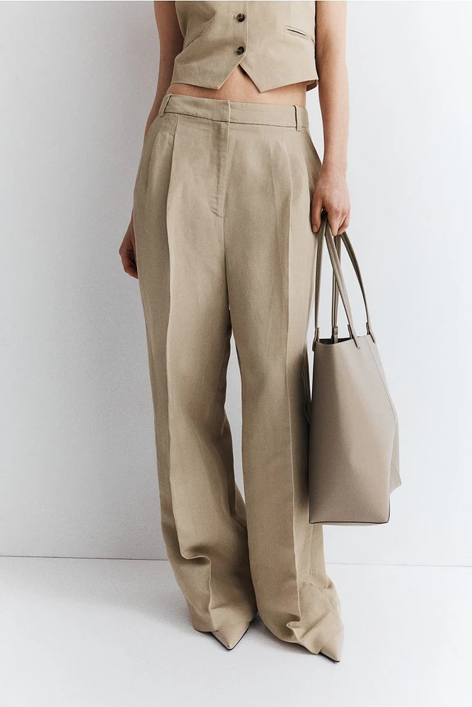 Dressy Linen-blend Pants