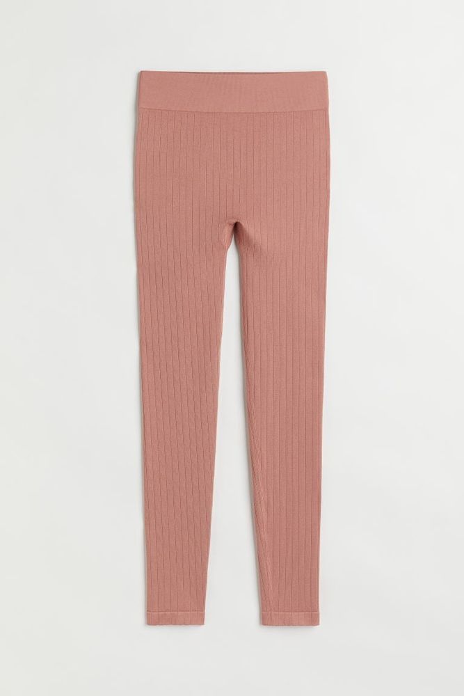 Zara Pink Rib Knit Leggings