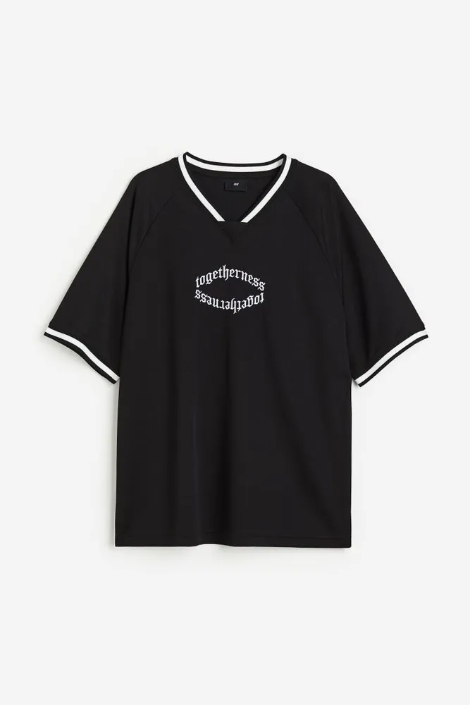 Oversized Fit Printed Mesh T-shirt