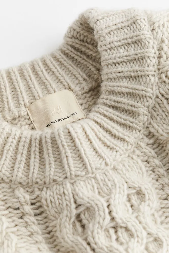 Cable-Knit Wool-Cashmere Blend Sweater