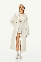 Linen-blend Trench Coat