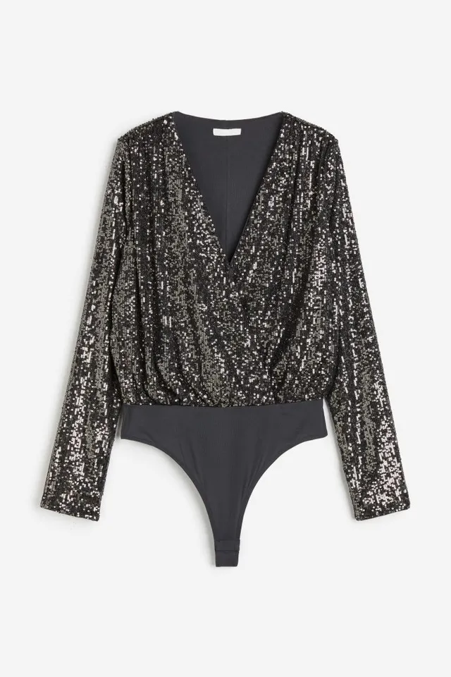 H&M Shimmery Thong Bodysuit