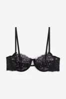 Non-padded Lace Balconette Bra